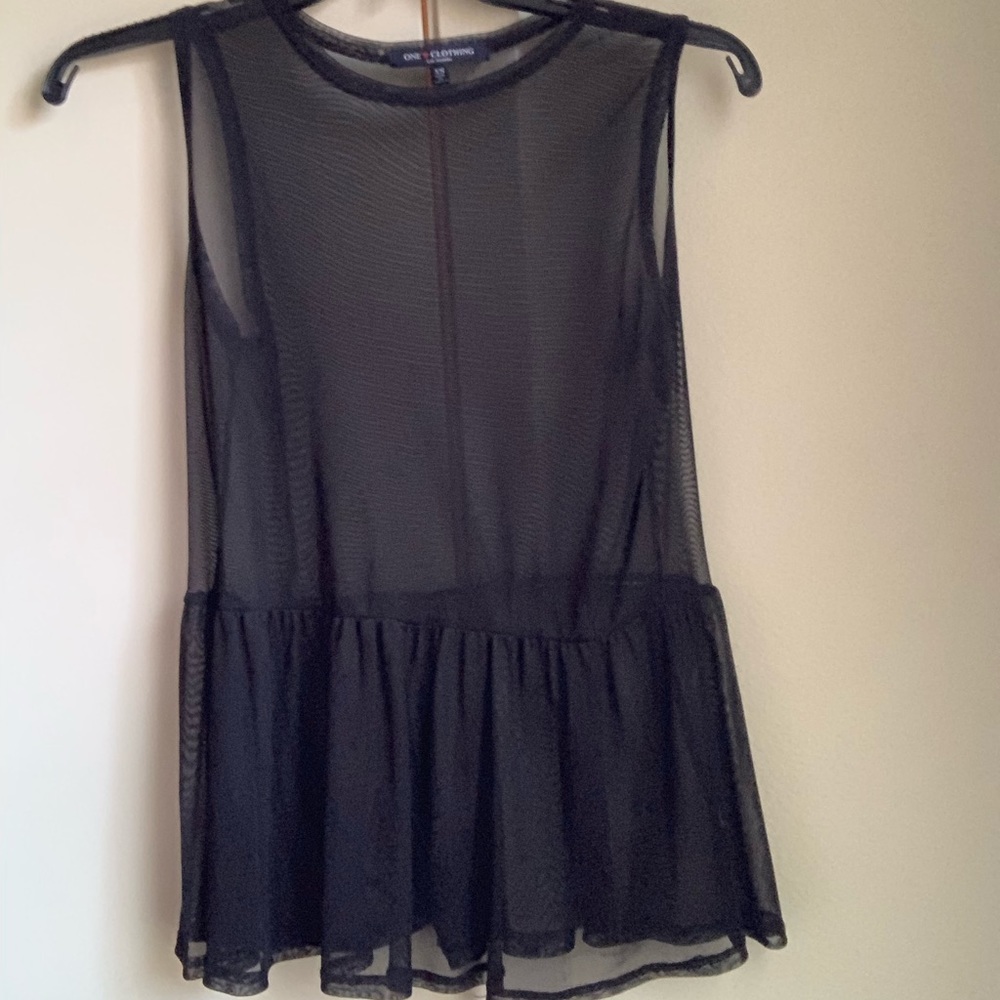 Black mesh top